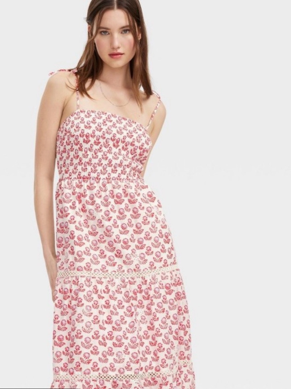 Roller Rabbit X Target Pink Floral Smocked Maxi Dress Sz. XL NWT